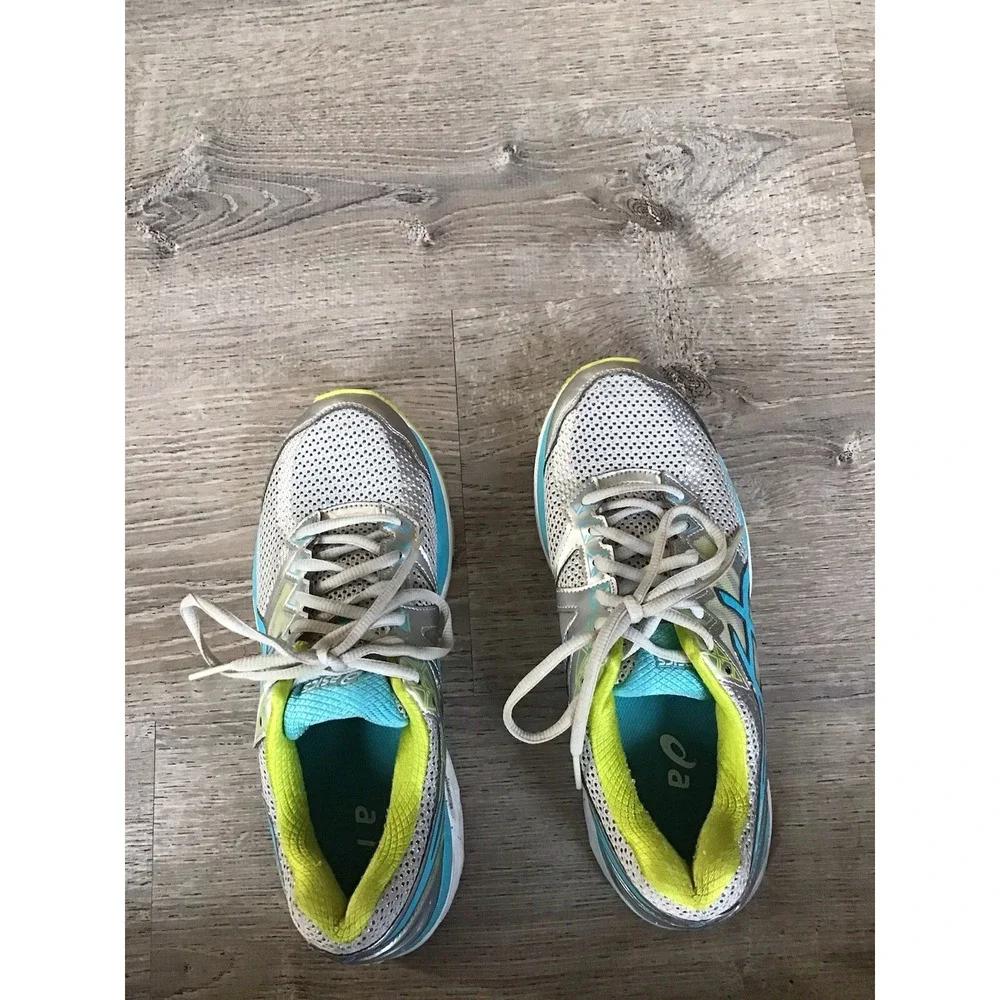 Asics Womens Size 8.5 Running Shoes FluidRide Guidance Silver Teal Sneaker T656N